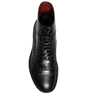 Load image into Gallery viewer, Dolce &amp; Gabbana Black Leather Lace Up Mid Calf Boots Shoes
