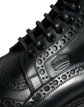 Load image into Gallery viewer, Dolce &amp; Gabbana Black Leather Lace Up Mid Calf Boots Shoes
