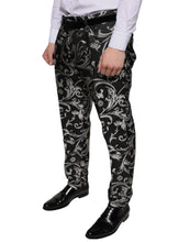 Load image into Gallery viewer, Dolce &amp; Gabbana Black Jacquard Skinny Dress Pants
