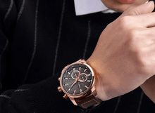 Load image into Gallery viewer, Men's Waterproof Elegant Sport Watch With Chronometers Day View, Leather  Belts And Hardlex Scratch Resistant Glass Perfect Gift For Him
