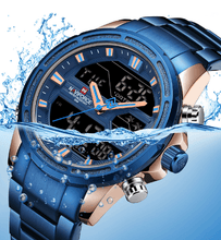 Load image into Gallery viewer, Mens Wrist Watch, Waterproof Analog Digital Watches Multifunction Stainless Steel Business Watches For Man Perfect Gift
