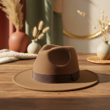 Load image into Gallery viewer, Wide Brim Bell Crown Wool Hat – Unisex Sun &amp; Warmth Hat
