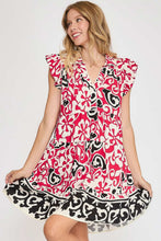 Load image into Gallery viewer, New Summer Floral Ruffled Cap Sleeve Tiered Dress – Feminine and Playful Floral Dress with Ruffled Cap Sleeves
