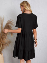 Load image into Gallery viewer, Classic Full Size V-Neck Short Sleeve Dress Casual &amp; Comfortable Dress for Women
