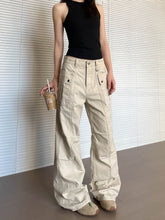 Load image into Gallery viewer, Women’s Straight Leg Slightly Flared Washed Casual Pants

