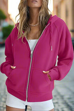 Load image into Gallery viewer, Women’s Zip Up Crop Sweatshirt – Fleece Lined Casual Hoodie
