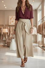 Load image into Gallery viewer, Button-Down Shirt &amp; High-Waist Tie Skirt Two-Piece Set
