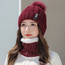 Load image into Gallery viewer, Women’s Winter Beanie Hat &amp; Scarf – Warm Knitted Skull Cap Style
