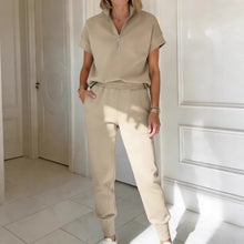 Load image into Gallery viewer, Athleisure Knit 3/4 Sleeve T-Shirt &amp; Pants Set – 3 Colors, S–3XL
