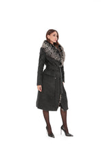 Load image into Gallery viewer, Genuine Silver Fox Cashmere Blend Coat
