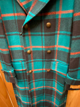 Load image into Gallery viewer, Veno Giovanni CB-9 Blue Windowpane Double breasted 100% Wool Overcoat/Topcoat
