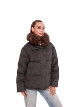 Load image into Gallery viewer, Elisa Genuine Polar Fox Fur Cashmere Effect Down Coat
