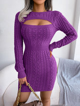 Load image into Gallery viewer, Hollow-Out Cable Knit Bodycon Sweater Dress
