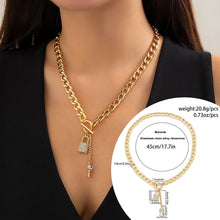 Load image into Gallery viewer, Thick Chain Lock and Key Pendant Necklace - Trendy Fashion Jewelry
