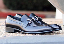 Load image into Gallery viewer, Burnished Calfskin Slip-On Loafer Black
