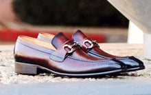 Load image into Gallery viewer, Burnished Calfskin Slip-On Loafer Brown
