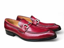 Load image into Gallery viewer, Burnished Calfskin Slip-On Loafer Red
