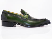 Load image into Gallery viewer, Burnished Calfskin Slip-On Loafer Green
