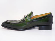 Load image into Gallery viewer, Burnished Calfskin Slip-On Loafer Green
