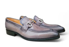 Load image into Gallery viewer, Burnished Calfskin Slip-On Loafer Grey
