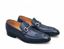 Load image into Gallery viewer, Burnished Calfskin Slip-On Loafer Blue

