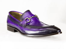 Load image into Gallery viewer, Burnished Calfskin Slip-On Loafer Purple
