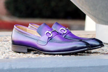 Load image into Gallery viewer, Burnished Calfskin Belt Purple

