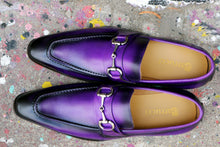 Load image into Gallery viewer, Burnished Calfskin Slip-On Loafer Purple
