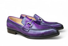 Load image into Gallery viewer, Burnished Calfskin Slip-On Loafer Purple

