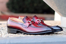Load image into Gallery viewer, Burnished Calfskin Slip-On Loafer Red

