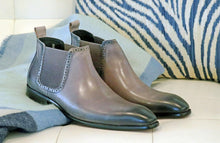 Load image into Gallery viewer, Burnished Calfskin Belt Grey
