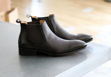 Load image into Gallery viewer, Burnished Calfskin Slip-On Boot Charcoal
