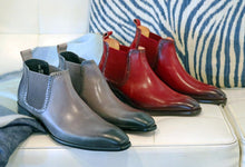 Load image into Gallery viewer, Burnished Calfskin Slip-On Boot Red
