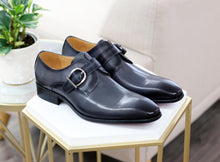 Load image into Gallery viewer, Burnished Calfskin Belt Grey

