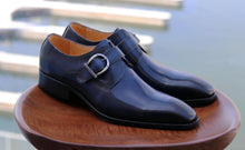 Load image into Gallery viewer, Calfskin Monkstrap Navy
