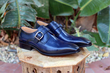 Load image into Gallery viewer, Calfskin Monkstrap Navy
