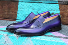 Load image into Gallery viewer, Burnished Calfskin Belt Purple
