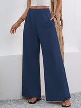 Load image into Gallery viewer, Women's High-Waist Wide-Leg Trousers with Pockets – Full Length
