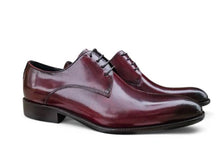 Load image into Gallery viewer, Burnished Calfskin Lace-Up Oxford Burgundy
