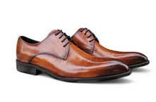 Load image into Gallery viewer, Burnished Calfskin Lace-Up Oxford Cognac
