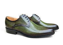 Load image into Gallery viewer, Burnished Calfskin Lace-Up Oxford Olive
