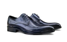 Load image into Gallery viewer, Burnished Calfskin Lace-Up Oxford Navy

