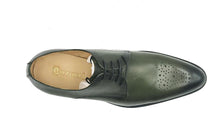 Load image into Gallery viewer, Burnished Calfskin Lace-Up Oxford Olive
