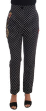 Load image into Gallery viewer, Dolce &amp; Gabbana Black Polka Dot Sicily Crystal Pants
