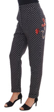 Load image into Gallery viewer, Dolce &amp; Gabbana Black Polka Dot Sicily Crystal Pants
