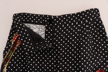 Load image into Gallery viewer, Dolce &amp; Gabbana Black Polka Dot Sicily Crystal Pants
