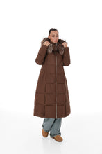 Load image into Gallery viewer, Genuine Silver Fox Fur Trim Down Coat
