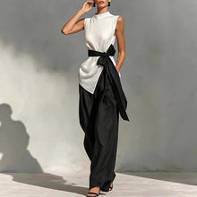 Load image into Gallery viewer, Women's Lace-Up Sleeveless Top &amp; Wide-Leg Pants Set
