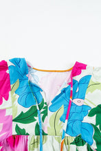 Load image into Gallery viewer, Modern Floral Print Tie Neck Dress Elegant &amp; Timeless Colorful Dress
