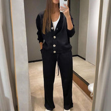 Load image into Gallery viewer, Casual Knit Cardigan With Pocket &amp; Drawstring Lounge Pants
